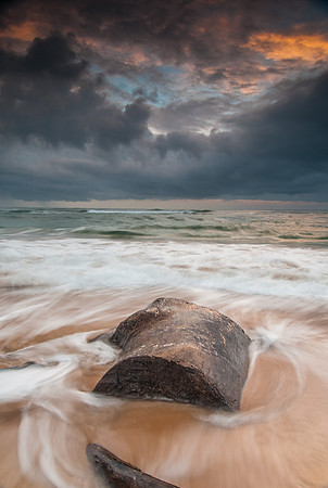 Stormy Sunrise, Lydgate Beach, Island of Kauai, Hawaii