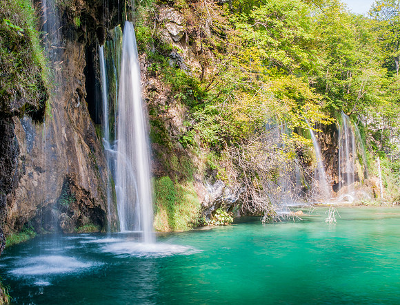 Waterfall in Plitvice Upper Lakes, Croatia