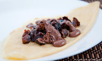 Dessert Crepe with Figs, Hazlenuts, Nutella